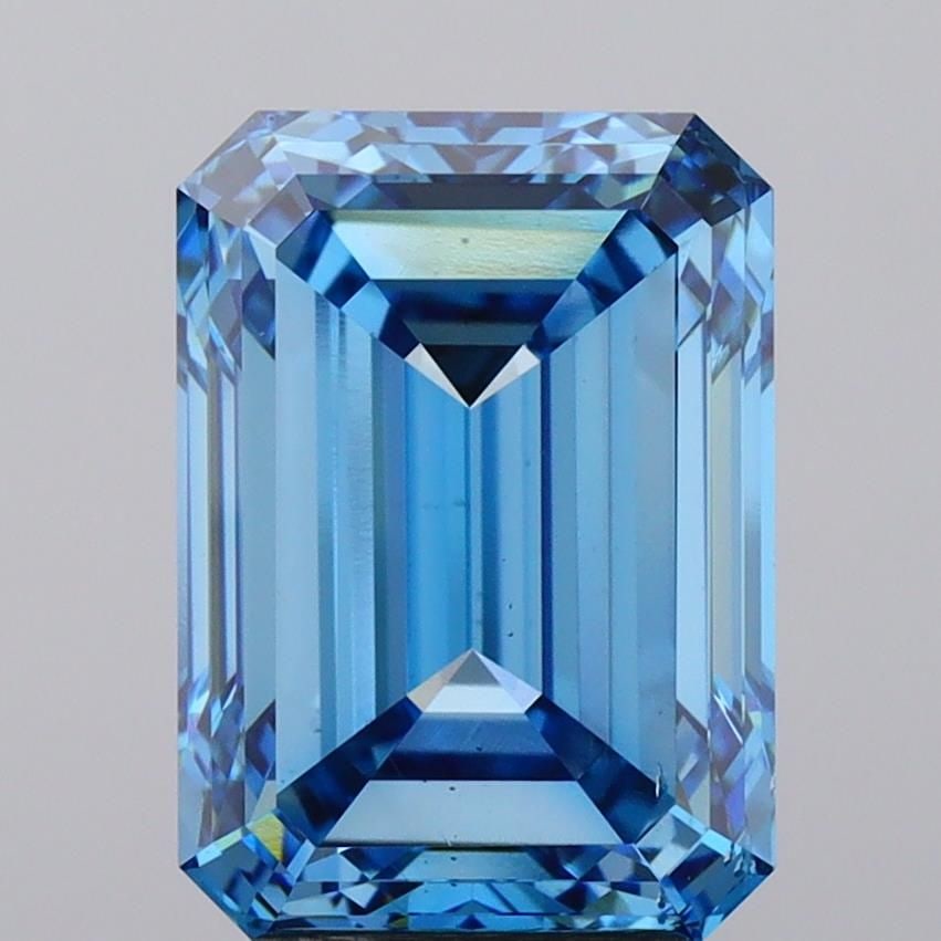 Loose Diamond - EMERALD 5.5ct Fancy Vivid Blue VS2: Loose Diamond - EMERALD 5.5ct Fancy Vivid Blue VS2 Source: This is a real non-mined Diamond that has been grown in a lab Shape: EMERALD Carats: 5.5 Color: Fancy Vivid Blue Certification: IGI Video: