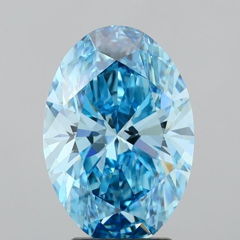 Loose Diamond - OVAL 3.01ct Fancy Vivid Blue VVS2: Loose Diamond - OVAL 3.01ct Fancy Vivid Blue VVS2 Source: This is a real non-mined Diamond that has been grown in a lab Shape: OVAL Carats: 3.01 Color: Fancy Vivid Blue Certification: IGI Video: