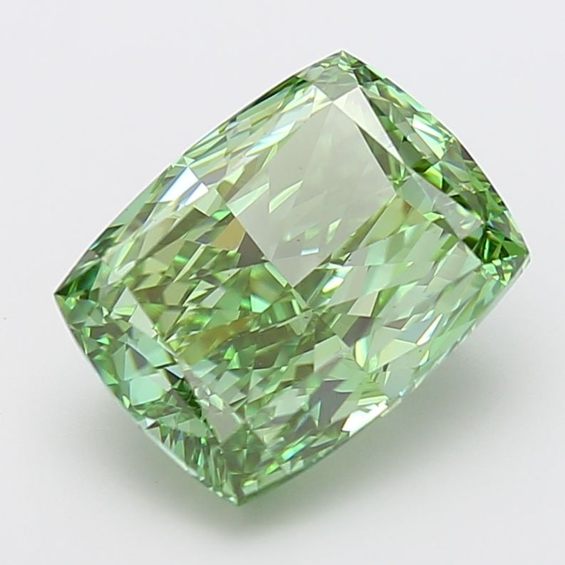 Loose Diamond - CUSHION MODIFIED 7.44ct Fancy Vivid Green VS1: Loose Diamond - CUSHION MODIFIED 7.44ct Fancy Vivid Green VS1 Source: This is a real non-mined Diamond that has been grown in a lab Shape: CUSHION MODIFIED Carats: 7.44 Color: Fancy Vivid Green Certif