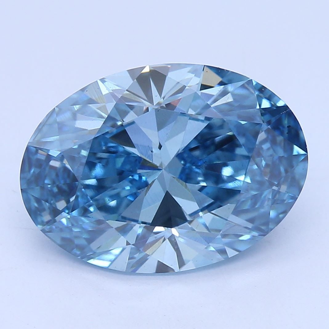 Loose Diamond - OVAL 2.5ct Fancy Vivid Blue VS2: Loose Diamond - OVAL 2.5ct Fancy Vivid Blue VS2 Source: This is a real non-mined Diamond that has been grown in a lab Shape: OVAL Carats: 2.5 Color: Fancy Vivid Blue Certification: IGI Video: