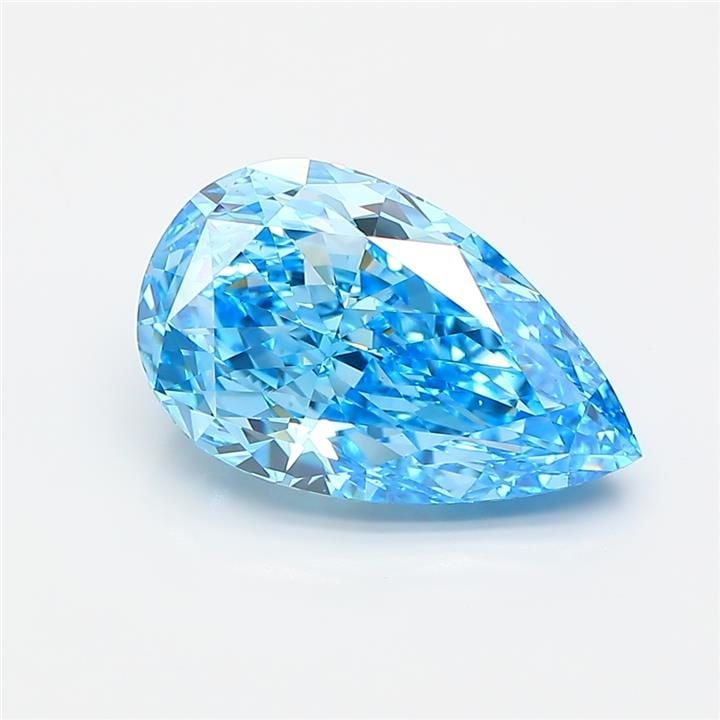 Loose Diamond - PEAR 3.13ct Fancy Vivid Blue VS1: Loose Diamond - PEAR 3.13ct Fancy Vivid Blue VS1 Source: This is a real non-mined Diamond that has been grown in a lab Shape: PEAR Carats: 3.13 Color: Fancy Vivid Blue Certification: IGI Video: