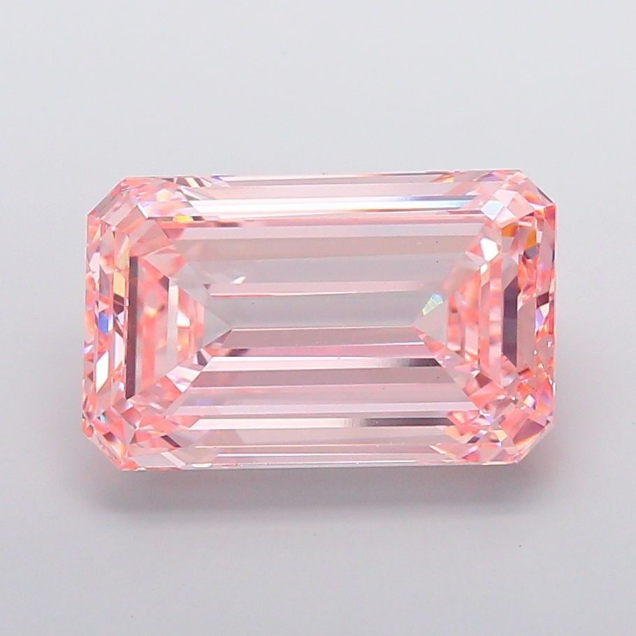 Loose Diamond - EMERALD 15.36ct Fancy Intense Pink VS2: Loose Diamond - EMERALD 15.36ct Fancy Intense Pink VS2 Source: This is a real non-mined Diamond that has been grown in a lab Shape: EMERALD Carats: 15.36 Color: Fancy Intense Pink Certification: IGI V