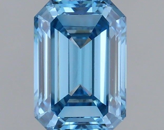 Loose Diamond - EMERALD 0.43ct Fancy Vivid Blue VS1: Loose Diamond - EMERALD 0.43ct Fancy Vivid Blue VS1 Source: This is a real non-mined Diamond that has been grown in a lab Shape: EMERALD Carats: 0.43 Color: Fancy Vivid Blue Certification: IGI Video: