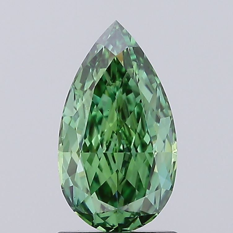 Loose Diamond - PEAR 1.59ct Fancy Vivid Green VVS2: Loose Diamond - PEAR 1.59ct Fancy Vivid Green VVS2 Source: This is a real non-mined Diamond that has been grown in a lab Shape: PEAR Carats: 1.59 Color: Fancy Vivid Green Certification: IGI Video: