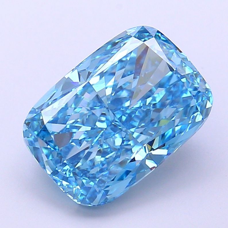 Loose Diamond - CUSHION MODIFIED 4.13ct Fancy Vivid Blue VVS2: Loose Diamond - CUSHION MODIFIED 4.13ct Fancy Vivid Blue VVS2 Source: This is a real non-mined Diamond that has been grown in a lab Shape: CUSHION MODIFIED Carats: 4.13 Color: Fancy Vivid Blue