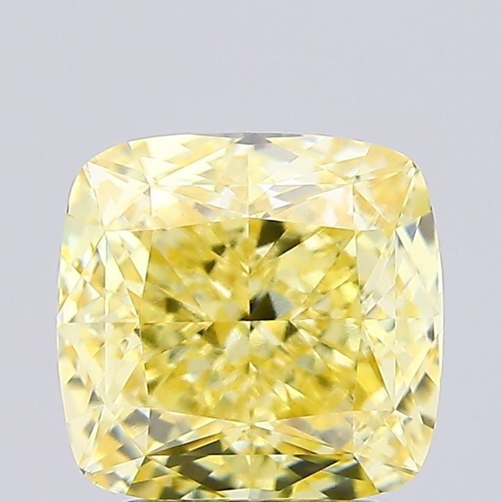 Loose Diamond - CUSHION MODIFIED 2.68ct Fancy Intense Yellow VVS2: Loose Diamond - CUSHION MODIFIED 2.68ct Fancy Intense Yellow VVS2 Source: This is a real non-mined Diamond that has been grown in a lab Shape: CUSHION MODIFIED Carats: 2.68 Color: Fancy Intense Yellow