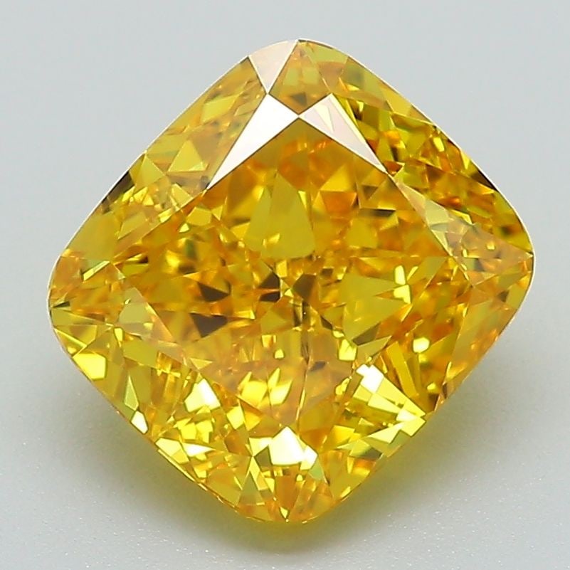 Loose Diamond - CUSHION MODIFIED 3.04ct Fancy Vivid Yellow VVS2: Loose Diamond - CUSHION MODIFIED 3.04ct Fancy Vivid Yellow VVS2 Source: This is a real non-mined Diamond that has been grown in a lab Shape: CUSHION MODIFIED Carats: 3.04 Color: Fancy Vivid Yellow