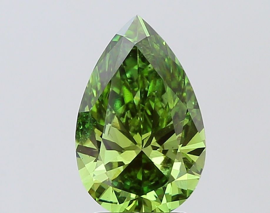 Loose Diamond - PEAR 3.0ct Fancy Vivid Green SI2: Loose Diamond - PEAR 3.0ct Fancy Vivid Green SI2 Source: This is a real non-mined Diamond that has been grown in a lab Shape: PEAR Carats: 3.0 Color: Fancy Vivid Green Certification: IGI Additional im
