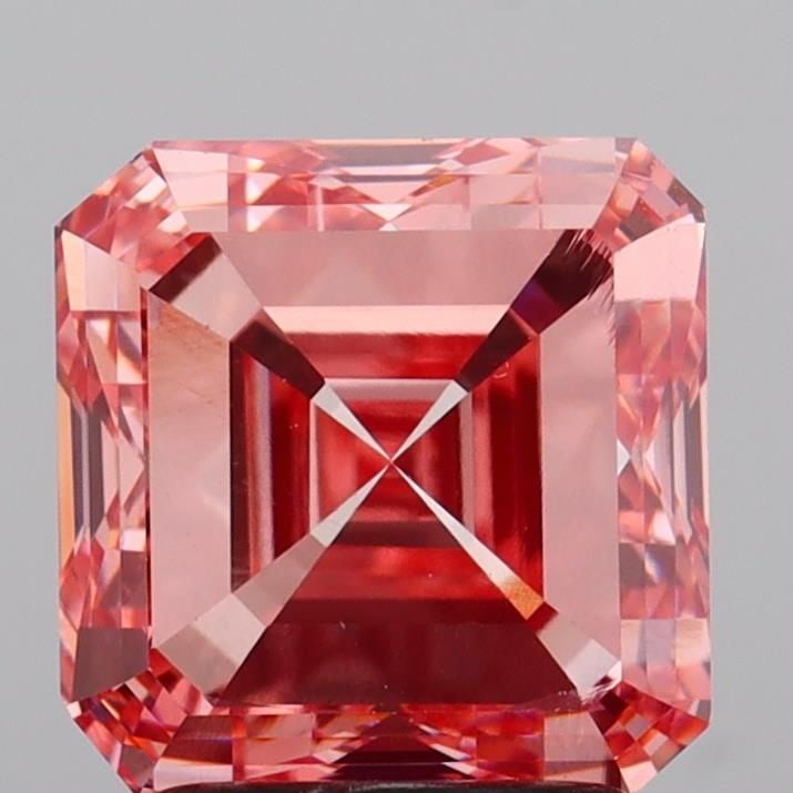 Loose Diamond - ASSCHER 3.0ct Fancy Vivid Pink VS1: Loose Diamond - ASSCHER 3.0ct Fancy Vivid Pink VS1 Source: This is a real non-mined Diamond that has been grown in a lab Shape: ASSCHER Carats: 3.0 Color: Fancy Vivid Pink Certification: IGI Video: