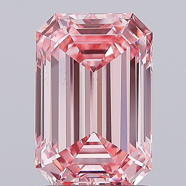 Loose Diamond - EMERALD 2.51ct Fancy Intense Pink VS1: Loose Diamond - EMERALD 2.51ct Fancy Intense Pink VS1 Source: This is a real non-mined Diamond that has been grown in a lab Shape: EMERALD Carats: 2.51 Color: Fancy Intense Pink Certification: IGI Vid