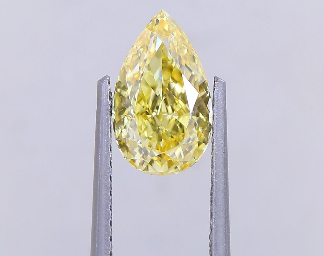 Loose Diamond - PEAR 1.1ct Fancy Yellow VS1: Loose Diamond - PEAR 1.1ct Fancy Yellow VS1 Source: This is a real non-mined Diamond that has been grown in a lab Shape: PEAR Carats: 1.1 Color: Fancy Yellow Certification: IGI Video: Video Link