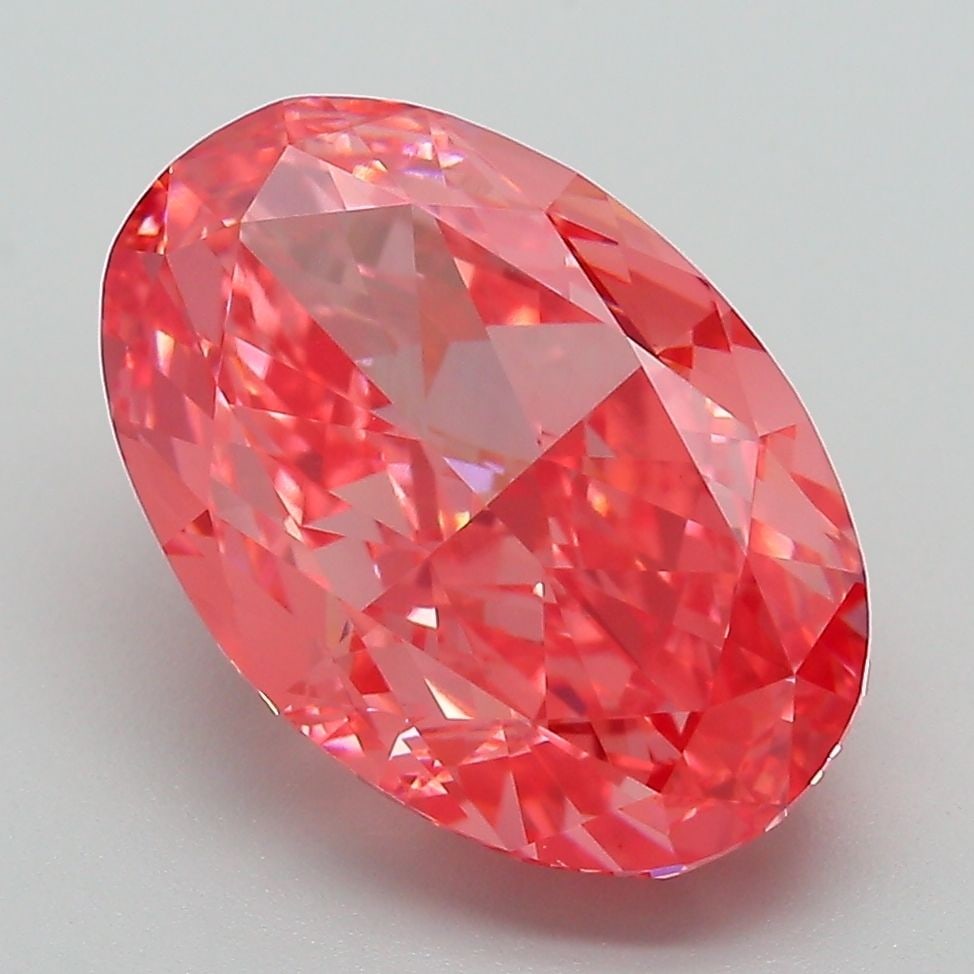 Loose Diamond - OVAL 5.28ct Fancy Vivid Pink VVS2: Loose Diamond - OVAL 5.28ct Fancy Vivid Pink VVS2 Source: This is a real non-mined Diamond that has been grown in a lab Shape: OVAL Carats: 5.28 Color: Fancy Vivid Pink Certification: IGI Video: