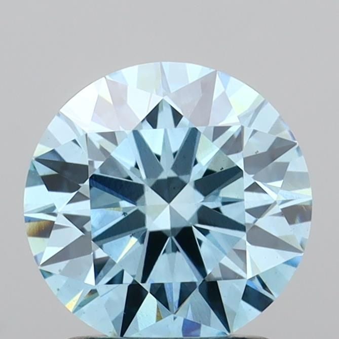 Ideal Loose Diamond - ROUND 1.54ct Fancy Vivid Blue VS2: Ideal Loose Diamond - ROUND 1.54ct Fancy Vivid Blue VS2 Source: This is a real non-mined Diamond that has been grown in a lab Shape: ROUND Carats: 1.54 Color: Fancy Vivid Blue Certification: IGI Video