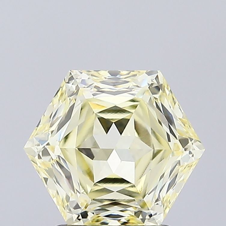 Loose Diamond - HEXAGONAL 2.01ct Fancy Light Yellow VS1: Loose Diamond - HEXAGONAL 2.01ct Fancy Light Yellow VS1 Source: This is a real non-mined Diamond that has been grown in a lab Shape: HEXAGONAL Carats: 2.01 Color: Fancy Light Yellow Certification: IGI