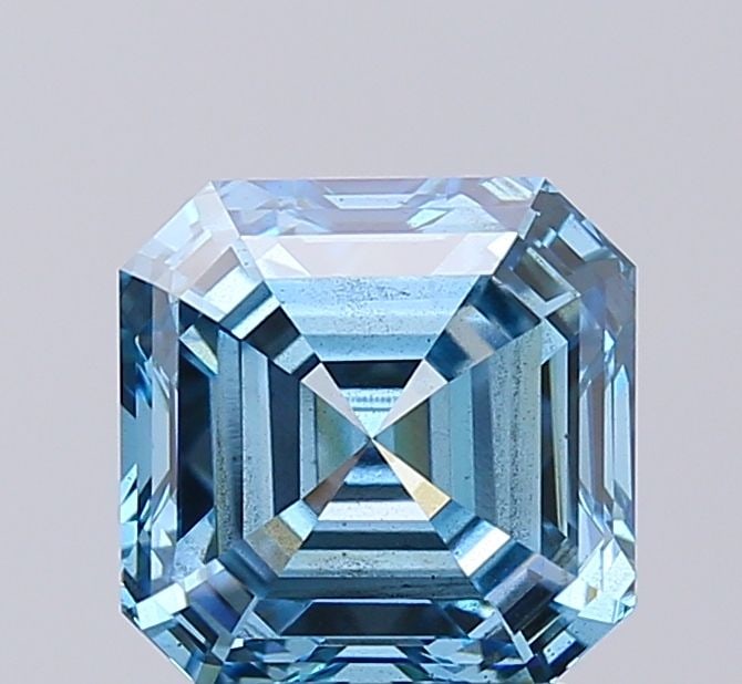 Loose Diamond - ASSCHER 3.0ct Fancy Vivid Blue SI1: Loose Diamond - ASSCHER 3.0ct Fancy Vivid Blue SI1 Source: This is a real non-mined Diamond that has been grown in a lab Shape: ASSCHER Carats: 3.0 Color: Fancy Vivid Blue Certification: IGI Video: