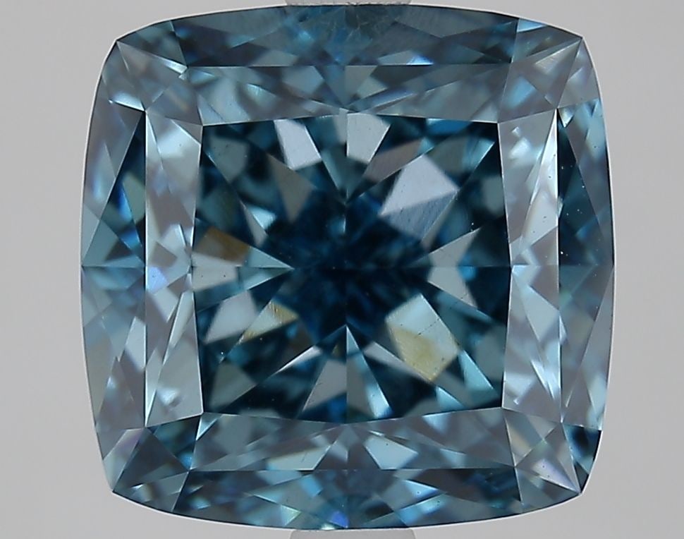 Loose Diamond - CUSHION MODIFIED 4.68ct Fancy Vivid Blue VS1: Loose Diamond - CUSHION MODIFIED 4.68ct Fancy Vivid Blue VS1 Source: This is a real non-mined Diamond that has been grown in a lab Shape: CUSHION MODIFIED Carats: 4.68 Color: Fancy Vivid Blue Certific