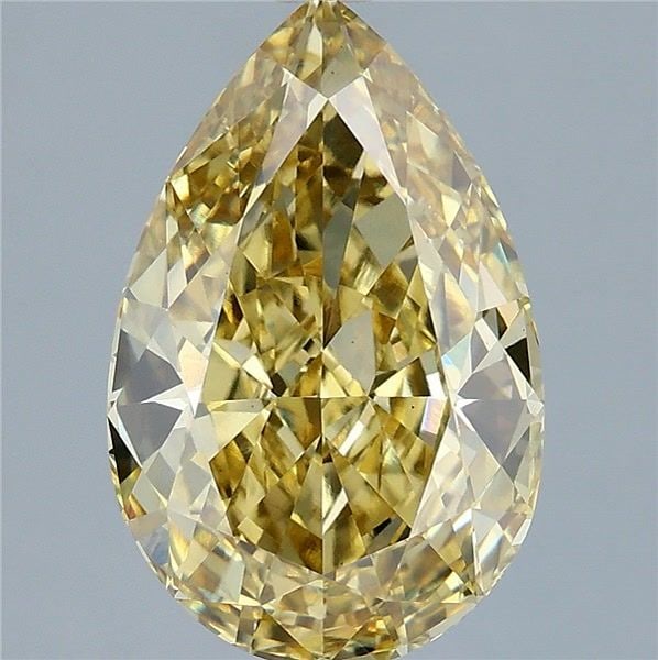 Loose Diamond - PEAR 5.08ct Fancy Intense Yellow VS1: Loose Diamond - PEAR 5.08ct Fancy Intense Yellow VS1 Source: This is a real non-mined Diamond that has been grown in a lab Shape: PEAR Carats: 5.08 Color: Fancy Intense Yellow Certification: IGI Video