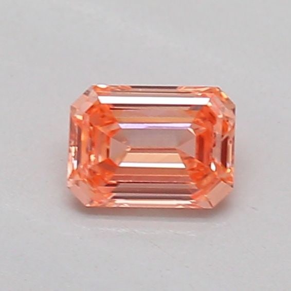 Loose Diamond - EMERALD 0.21ct Fancy Intense Pinkish Orange VS2: Loose Diamond - EMERALD 0.21ct Fancy Intense Pinkish Orange VS2 Source: This is a real non-mined Diamond that has been grown in a lab Shape: EMERALD Carats: 0.21 Color: Fancy Intense Pinkish Orange Ce