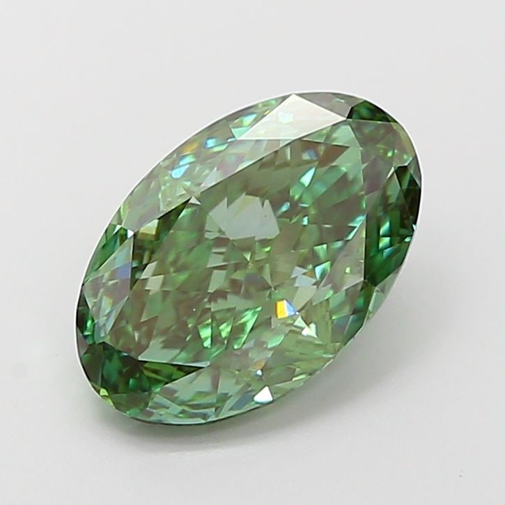 Loose Diamond - OVAL 2.7ct Fancy Vivid Green VVS2: Loose Diamond - OVAL 2.7ct Fancy Vivid Green VVS2 Source: This is a real non-mined Diamond that has been grown in a lab Shape: OVAL Carats: 2.7 Color: Fancy Vivid Green Certification: IGI Video: