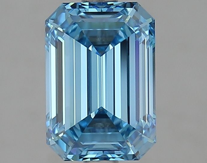Loose Diamond - EMERALD 2.01ct Fancy Vivid Blue VS1: Loose Diamond - EMERALD 2.01ct Fancy Vivid Blue VS1 Source: This is a real non-mined Diamond that has been grown in a lab Shape: EMERALD Carats: 2.01 Color: Fancy Vivid Blue Certification: IGI Video: