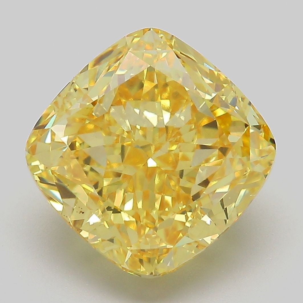 Loose Diamond - CUSHION MODIFIED 7.7ct Fancy Vivid Yellow VVS2: Loose Diamond - CUSHION MODIFIED 7.7ct Fancy Vivid Yellow VVS2 Source: This is a real non-mined Diamond that has been grown in a lab Shape: CUSHION MODIFIED Carats: 7.7 Color: Fancy Vivid Yellow Certi