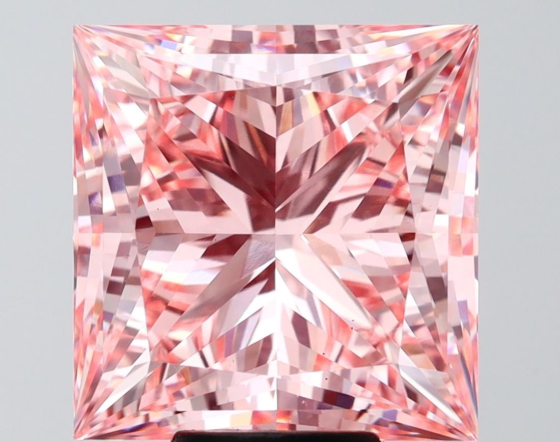 Loose Diamond - PRINCESS 10.32ct Fancy Vivid Pink VS1: Loose Diamond - PRINCESS 10.32ct Fancy Vivid Pink VS1 Source: This is a real non-mined Diamond that has been grown in a lab Shape: PRINCESS Carats: 10.32 Color: Fancy Vivid Pink Certification: IGI Vid