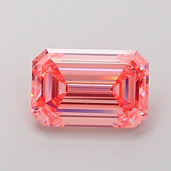 Loose Diamond - EMERALD 2.57ct Fancy Vivid Pink VS2: Loose Diamond - EMERALD 2.57ct Fancy Vivid Pink VS2 Source: This is a real non-mined Diamond that has been grown in a lab Shape: EMERALD Carats: 2.57 Color: Fancy Vivid Pink Certification: IGI Video: