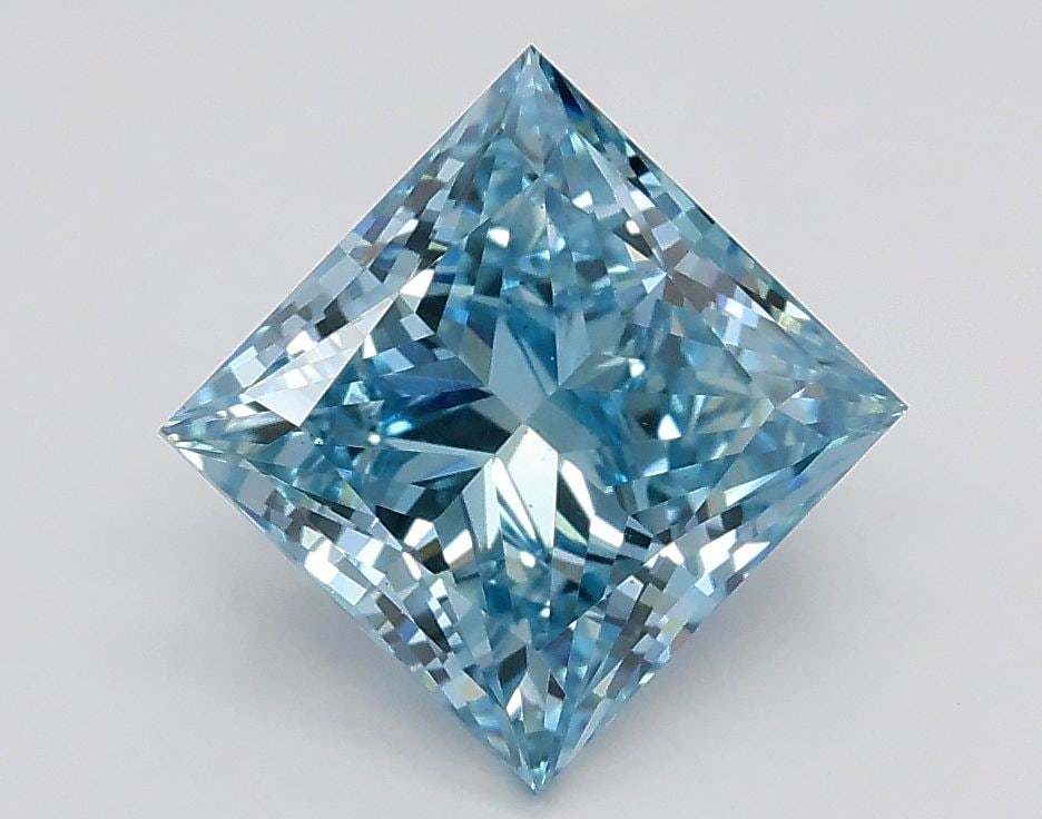 Loose Diamond - PRINCESS 1.7ct Fancy Intense Blue VS2: Loose Diamond - PRINCESS 1.7ct Fancy Intense Blue VS2 Source: This is a real non-mined Diamond that has been grown in a lab Shape: PRINCESS Carats: 1.7 Color: Fancy Intense Blue Certification: IGI Vid