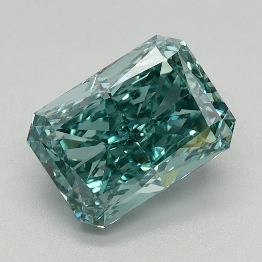 Loose Diamond - RADIANT 1.35ct Fancy Vivid Blue Green VS1: Loose Diamond - RADIANT 1.35ct Fancy Vivid Blue Green VS1 Source: This is a real non-mined Diamond that has been grown in a lab Shape: RADIANT Carats: 1.35 Color: Fancy Vivid Blue Green Certification: