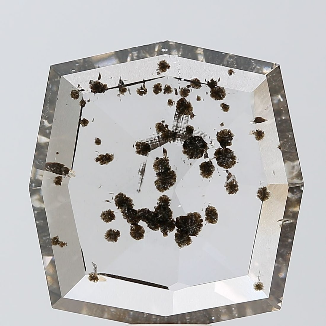 Loose Diamond - OTHER 7.84ct Salt and Pepper I2: Loose Diamond - OTHER 7.84ct Salt and Pepper I2 Source: This is a real non-mined Diamond that has been grown in a lab Shape: OTHER Carats: 7.84 Color: Salt and Pepper Certification: NONE Video: Video