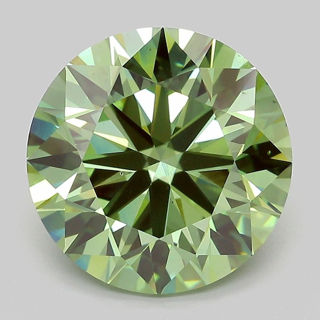 Ideal Loose Diamond - ROUND 6.83ct Fancy Vivid Green VS1 (1 of 1)
