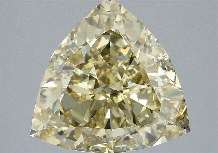 Loose Diamond - TRIANGULAR 5.09ct Fancy Yellow VS1: Loose Diamond - TRIANGULAR 5.09ct Fancy Yellow VS1 Source: This is a real non-mined Diamond that has been grown in a lab Shape: TRIANGULAR Carats: 5.09 Color: Fancy Yellow Certification: IGI Video: