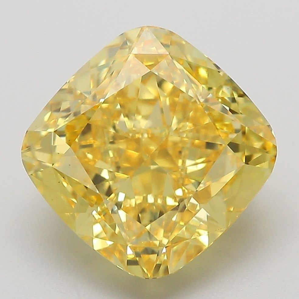 Loose Diamond - CUSHION MODIFIED 6.19ct Fancy Vivid Yellow VS1: Loose Diamond - CUSHION MODIFIED 6.19ct Fancy Vivid Yellow VS1 Source: This is a real non-mined Diamond that has been grown in a lab Shape: CUSHION MODIFIED Carats: 6.19 Color: Fancy Vivid Yellow Cert