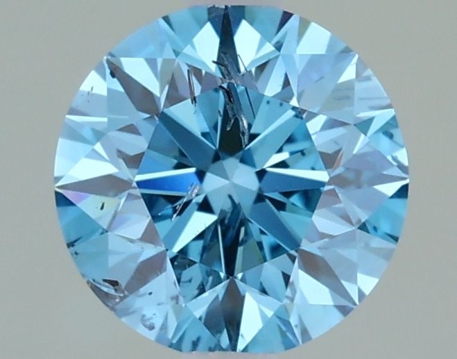 Loose Diamond - ROUND 1.12ct Fancy Vivid Greenish Blue I1: Loose Diamond - ROUND 1.12ct Fancy Vivid Greenish Blue I1 Source: This is a real non-mined Diamond that has been grown in a lab Shape: ROUND Carats: 1.12 Color: Fancy Vivid Greenish Blue Certification