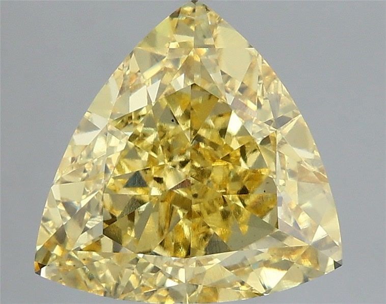 Loose Diamond - TRIANGULAR 4.04ct Fancy Vivid Yellow VS1: Loose Diamond - TRIANGULAR 4.04ct Fancy Vivid Yellow VS1 Source: This is a real non-mined Diamond that has been grown in a lab Shape: TRIANGULAR Carats: 4.04 Color: Fancy Vivid Yellow Certification: