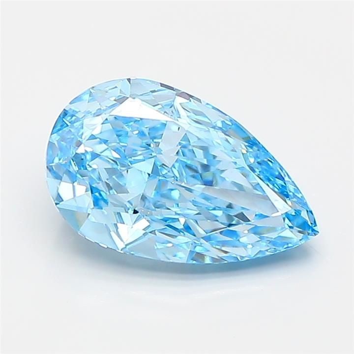 Loose Diamond - PEAR 1.84ct Fancy Vivid Blue VS1: Loose Diamond - PEAR 1.84ct Fancy Vivid Blue VS1 Source: This is a real non-mined Diamond that has been grown in a lab Shape: PEAR Carats: 1.84 Color: Fancy Vivid Blue Certification: IGI Video: