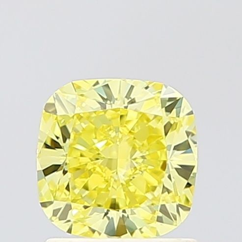 Loose Diamond - CUSHION BRILLIANT 1.1ct Fancy Intense Yellow VVS2: Loose Diamond - CUSHION BRILLIANT 1.1ct Fancy Intense Yellow VVS2 Source: This is a real non-mined Diamond that has been grown in a lab Shape: CUSHION BRILLIANT Carats: 1.1 Color: Fancy Intense Yellow