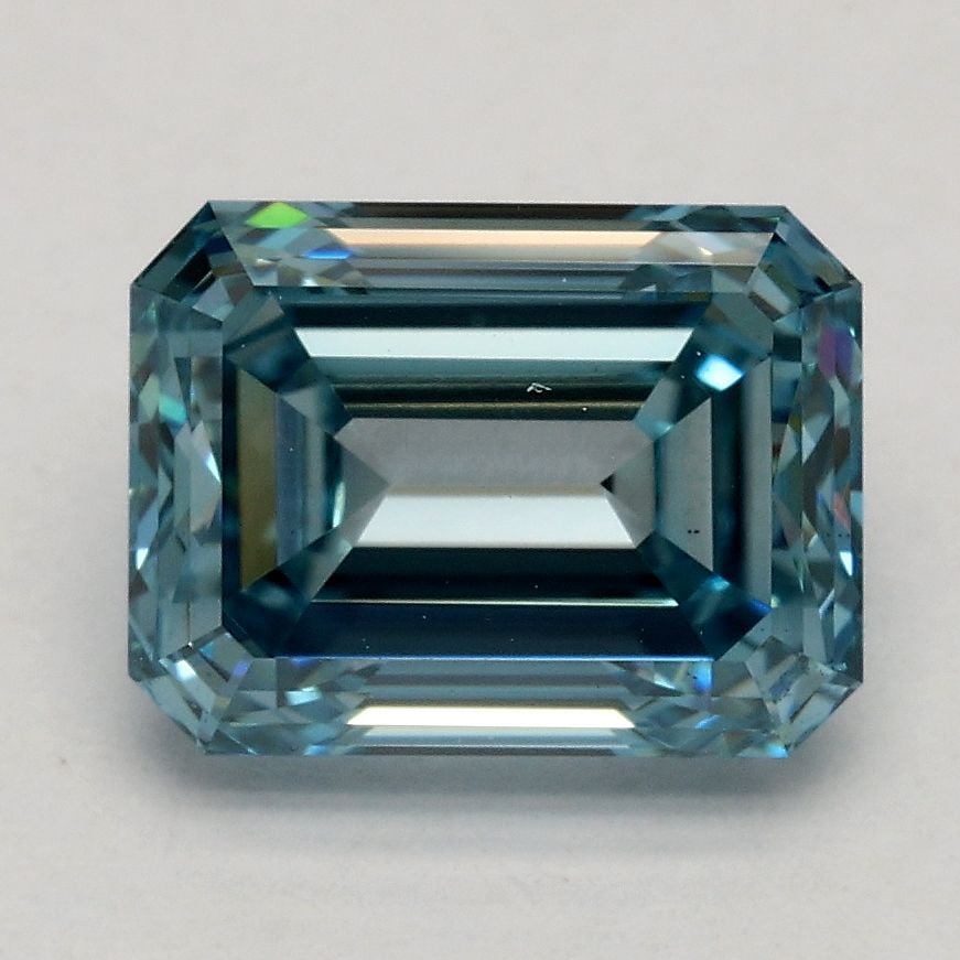 Loose Diamond - EMERALD 2.03ct Fancy Blue VS1: Loose Diamond - EMERALD 2.03ct Fancy Blue VS1 Source: This is a real non-mined Diamond that has been grown in a lab Shape: EMERALD Carats: 2.03 Color: Fancy Blue Certification: IGI Video: