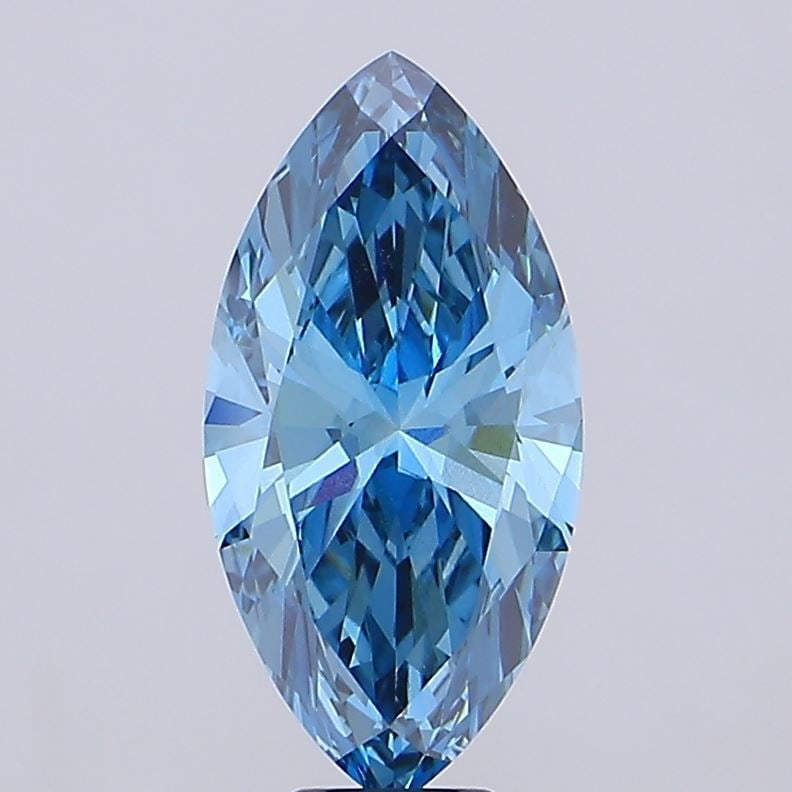 Loose Diamond - MARQUISE 8.51ct Fancy Vivid Blue VVS2: Loose Diamond - MARQUISE 8.51ct Fancy Vivid Blue VVS2 Source: This is a real non-mined Diamond that has been grown in a lab Shape: MARQUISE Carats: 8.51 Color: Fancy Vivid Blue Certification: IGI Vide