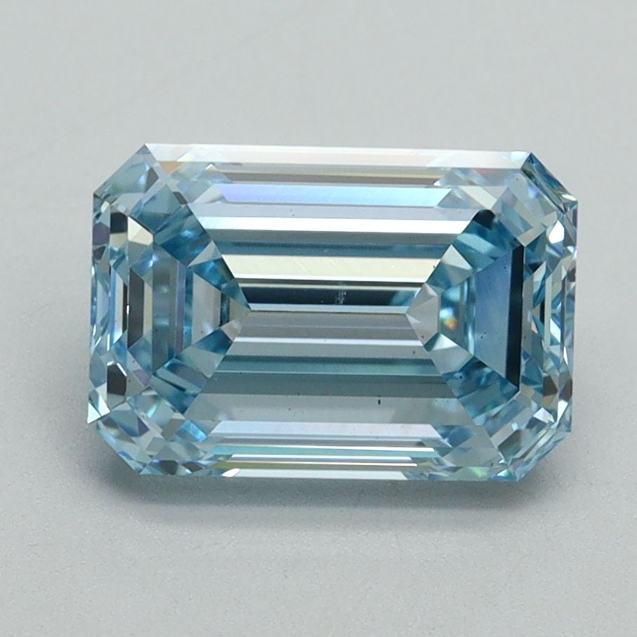 Loose Diamond - EMERALD 2.54ct Fancy Intense Blue VS1: Loose Diamond - EMERALD 2.54ct Fancy Intense Blue VS1 Source: This is a real non-mined Diamond that has been grown in a lab Shape: EMERALD Carats: 2.54 Color: Fancy Intense Blue Certification: IGI Vid