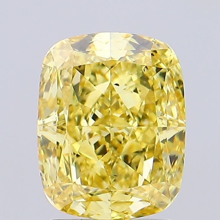 Loose Diamond - CUSHION MODIFIED 2.14ct Fancy Vivid Yellow VS2: Loose Diamond - CUSHION MODIFIED 2.14ct Fancy Vivid Yellow VS2 Source: This is a real non-mined Diamond that has been grown in a lab Shape: CUSHION MODIFIED Carats: 2.14 Color: Fancy Vivid Yellow Cert