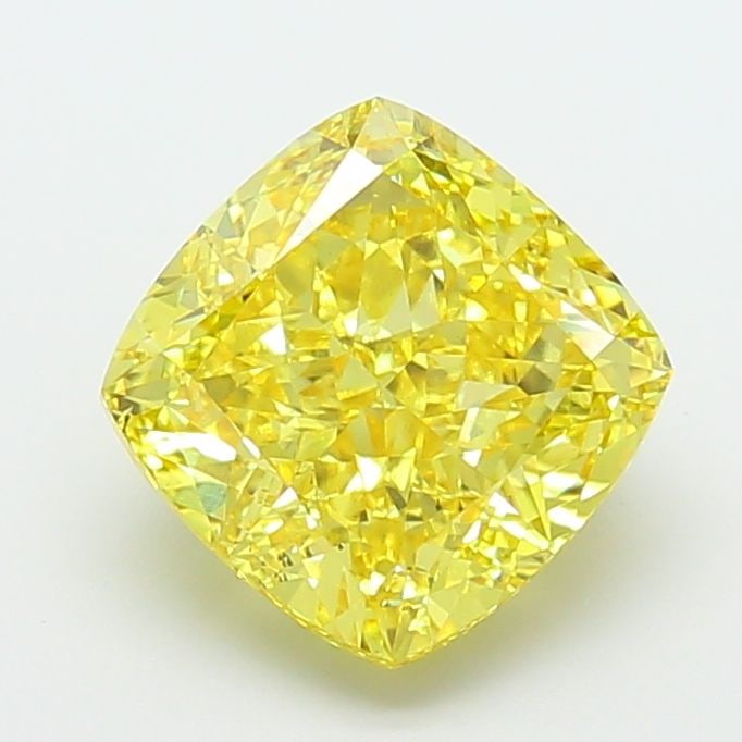Loose Diamond - CUSHION MODIFIED 5.02ct Fancy Vivid Yellow VS2: Loose Diamond - CUSHION MODIFIED 5.02ct Fancy Vivid Yellow VS2 Source: This is a real non-mined Diamond that has been grown in a lab Shape: CUSHION MODIFIED Carats: 5.02 Color: Fancy Vivid Yellow Cert