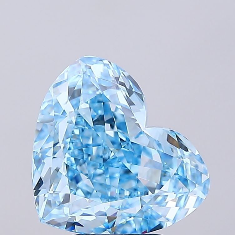 Loose Diamond - HEART 5.04ct Fancy Vivid Blue VVS2: Loose Diamond - HEART 5.04ct Fancy Vivid Blue VVS2 Source: This is a real non-mined Diamond that has been grown in a lab Shape: HEART Carats: 5.04 Color: Fancy Vivid Blue Certification: IGI Video: