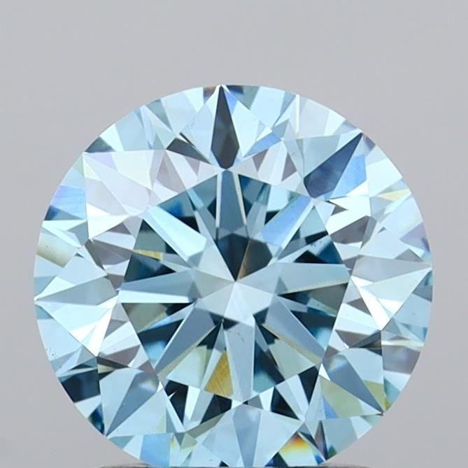 Ideal Loose Diamond - ROUND 1.55ct Fancy Vivid Blue VS1: Ideal Loose Diamond - ROUND 1.55ct Fancy Vivid Blue VS1 Source: This is a real non-mined Diamond that has been grown in a lab Shape: ROUND Carats: 1.55 Color: Fancy Vivid Blue Certification: IGI Video