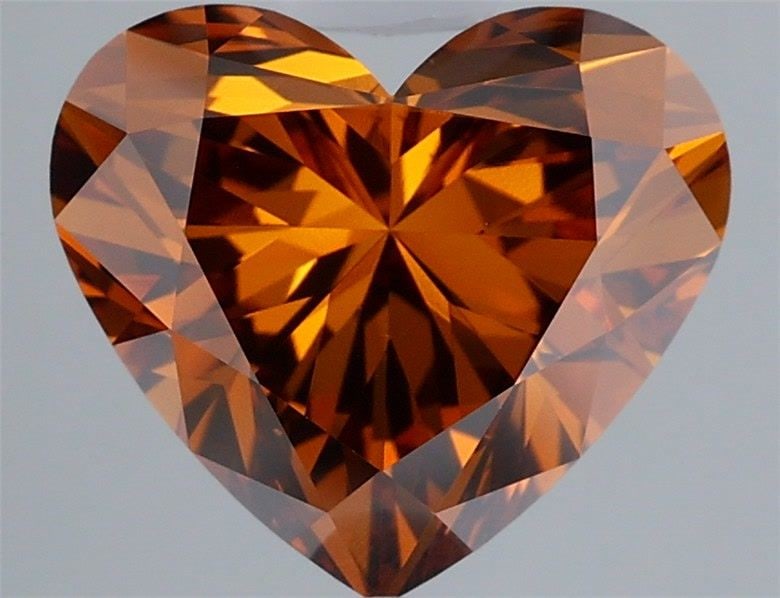 Loose Diamond - HEART 4.01ct Fancy Deep Brownish Orange VS2: Loose Diamond - HEART 4.01ct Fancy Deep Brownish Orange VS2 Source: This is a real non-mined Diamond that has been grown in a lab Shape: HEART Carats: 4.01 Color: Fancy Deep Brownish Orange Certificat