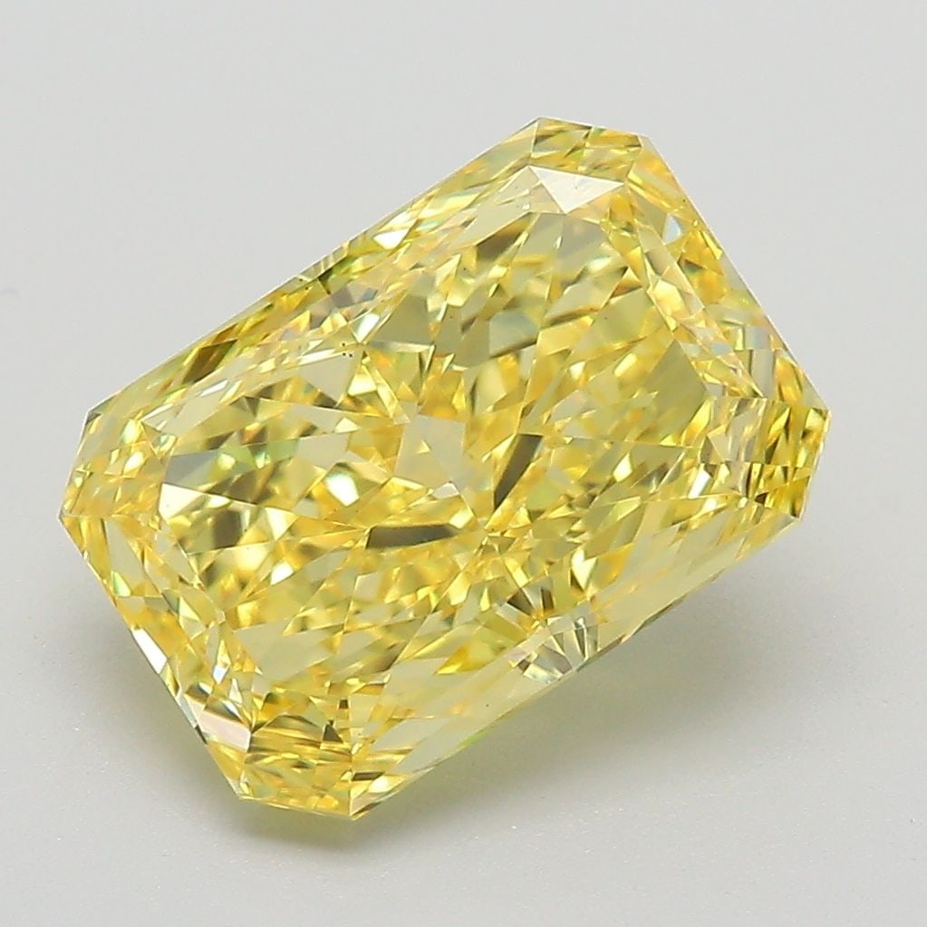 Loose Diamond - RADIANT 4.14ct Fancy Vivid Yellow VS1: Loose Diamond - RADIANT 4.14ct Fancy Vivid Yellow VS1 Source: This is a real non-mined Diamond that has been grown in a lab Shape: RADIANT Carats: 4.14 Color: Fancy Vivid Yellow Certification: IGI Vid