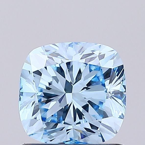 Loose Diamond - CUSHION BRILLIANT 0.93ct Fancy Vivid Blue VS1: Loose Diamond - CUSHION BRILLIANT 0.93ct Fancy Vivid Blue VS1 Source: This is a real non-mined Diamond that has been grown in a lab Shape: CUSHION BRILLIANT Carats: 0.93 Color: Fancy Vivid Blue Certif