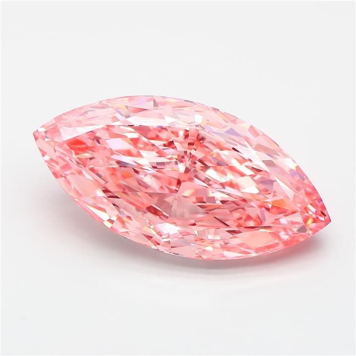 Loose Diamond - MARQUISE 16.05ct Fancy Vivid Pink VS1: Loose Diamond - MARQUISE 16.05ct Fancy Vivid Pink VS1 Source: This is a real non-mined Diamond that has been grown in a lab Shape: MARQUISE Carats: 16.05 Color: Fancy Vivid Pink Certification: IGI Vid