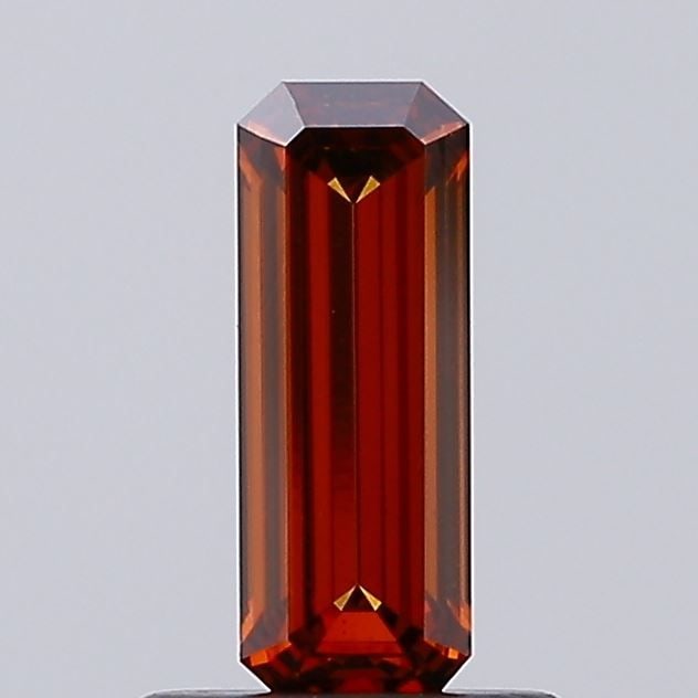 Loose Diamond - EMERALD 0.58ct Fancy Vivid Orange VS1: Loose Diamond - EMERALD 0.58ct Fancy Vivid Orange VS1 Source: This is a real non-mined Diamond that has been grown in a lab Shape: EMERALD Carats: 0.58 Color: Fancy Vivid Orange Certification: IGI Vid