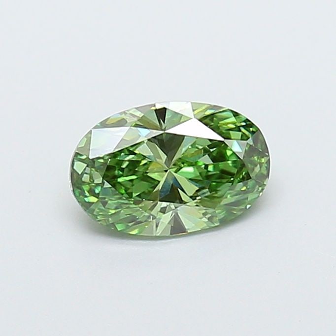 Loose Diamond - OVAL 0.86ct Fancy Vivid Green VS1: Loose Diamond - OVAL 0.86ct Fancy Vivid Green VS1 Source: This is a real non-mined Diamond that has been grown in a lab Shape: OVAL Carats: 0.86 Color: Fancy Vivid Green Certification: IGI Video: